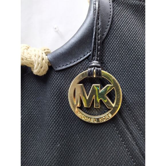 Michael Kors Black Canvas Rope Handles Shoulder Bag - Picture 5 of 16